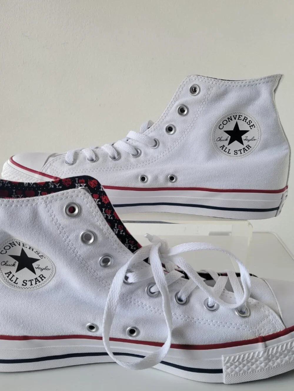 Converse All Star Chuck Taylor I Love NY White High Top Sneakers (S: W13 / M11)